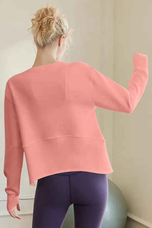 Basic Bae Air Scuba Round Neck Long Sleeve Sweatshirt – view 2 | Lola Mariee