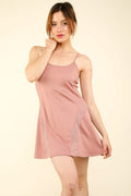 VERY J Mesh Detail Tennis Mini Active Dress with Shorts Inside - women's dress at Lola Mariee boutique