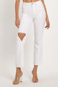 RISEN Full Size Distressed Cropped Straight Jeans - LOLA MARIEE | Lola Mariee