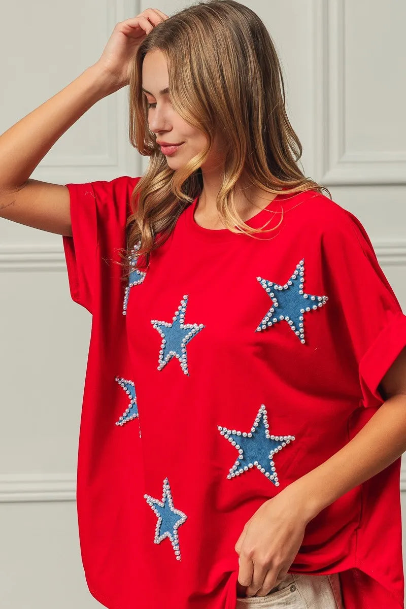BiBi Fourth Of July Terry T-Shirt - Trendsi | Lola Mariee