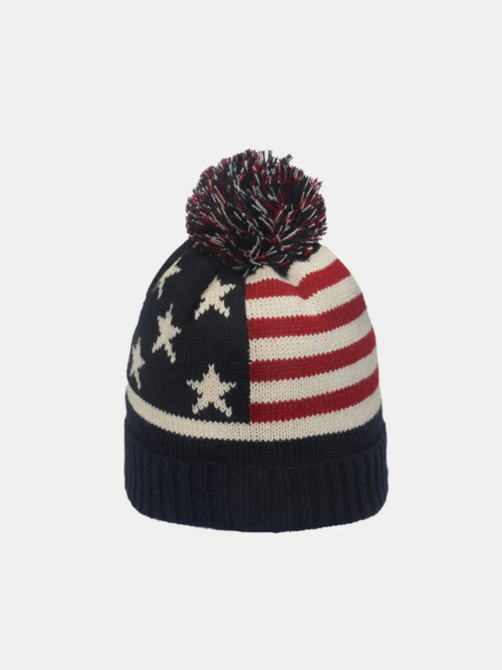 Roll Rim US Flag Knit Hat – view 5 | Lola Mariee