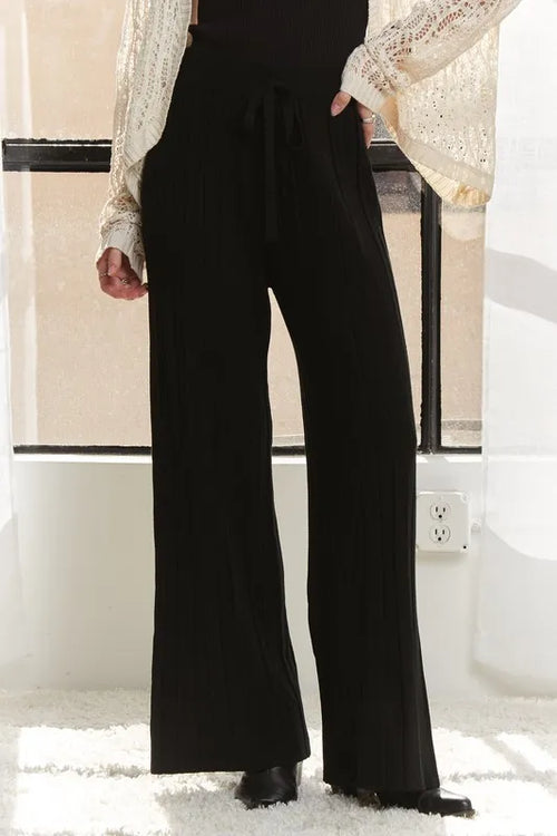 ADORA Tied Wide Leg Knit Pants | Lola Mariee