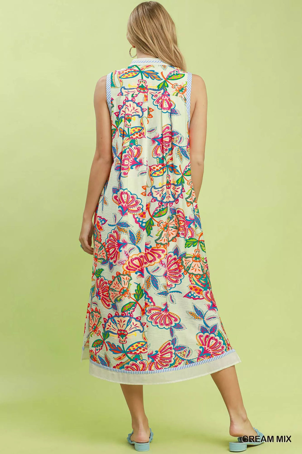 Umgee Paisley Floral Sleeveless Midi Dress - Trendsi | Lola Mariee