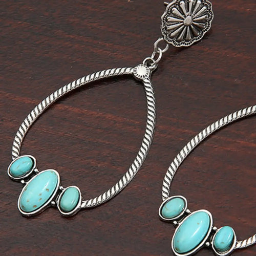 Artificial Turquoise Teardrop Earrings – view 2 | Lola Mariee