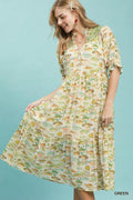 Umgee Print Tiered Midi Dress - Trendsi | Lola Mariee