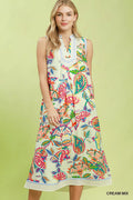 Umgee Paisley Floral Sleeveless Midi Dress - Trendsi | Lola Mariee