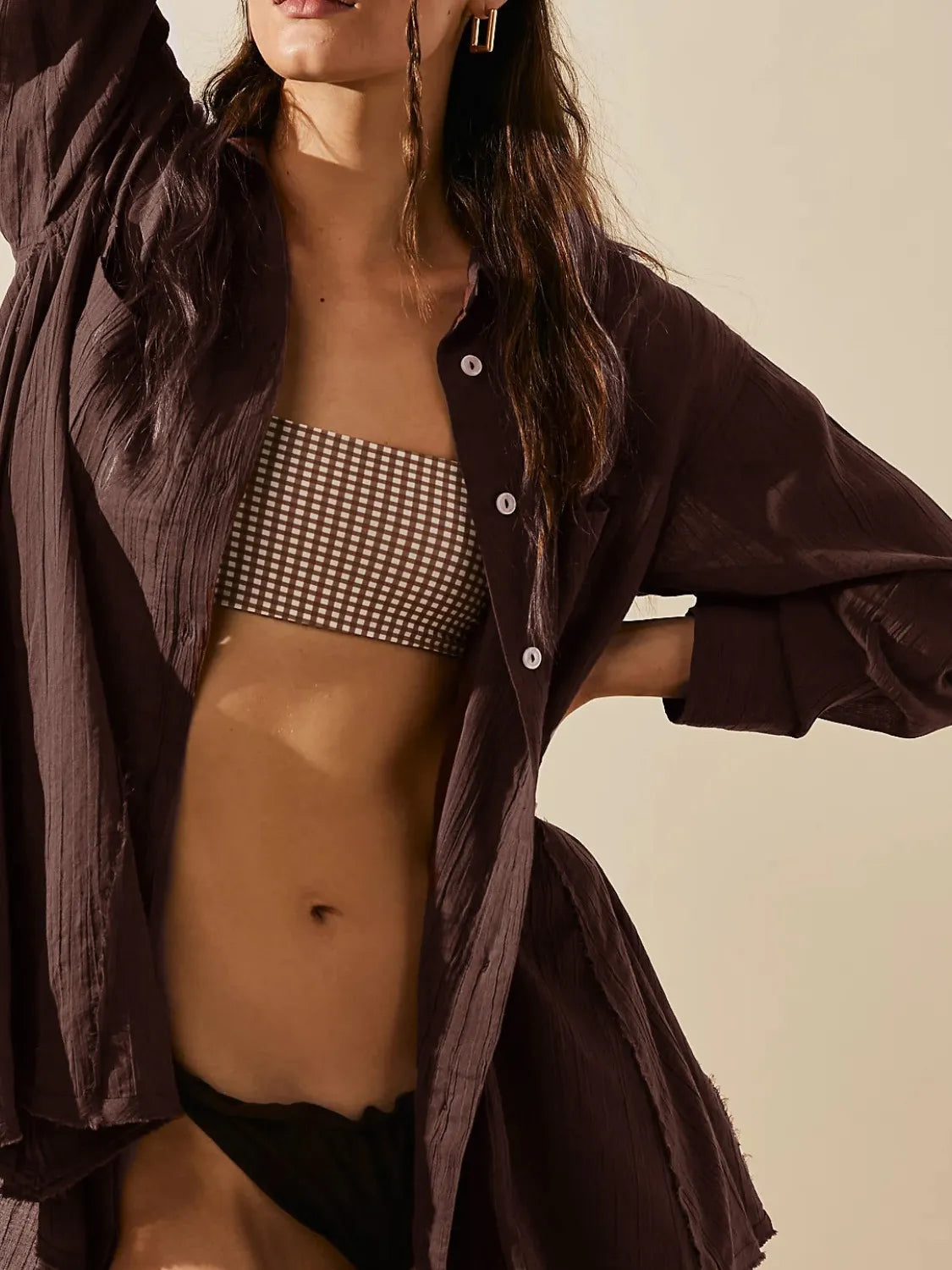Textured Button-Down Shirt Dress - Trendsi | Lola Mariee