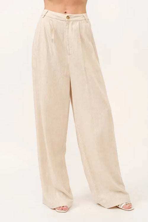 And The Why High-Rise Wide Leg Linen Blended Pants | Lola Mariee