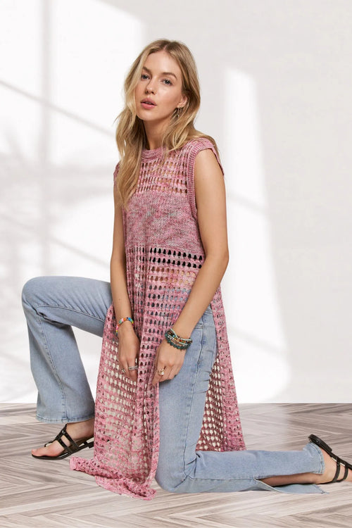 ADORA Multi Color Crochet Tunic Top | Lola Mariee
