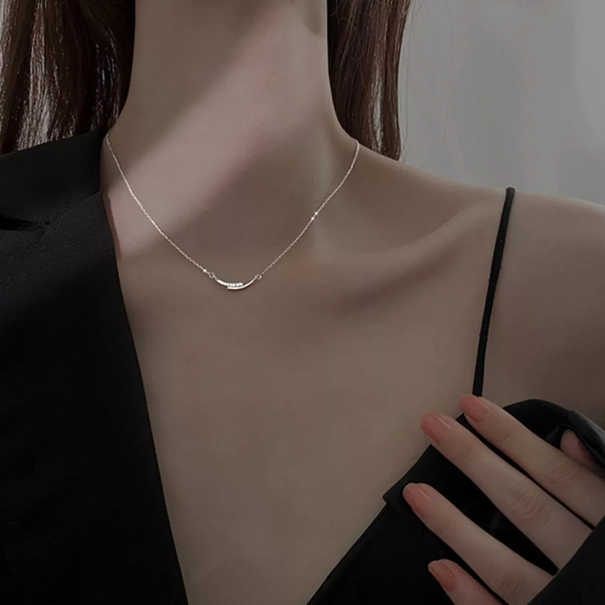 925 Sterling Silver Rhinestone Necklace – view 4 | Lola Mariee