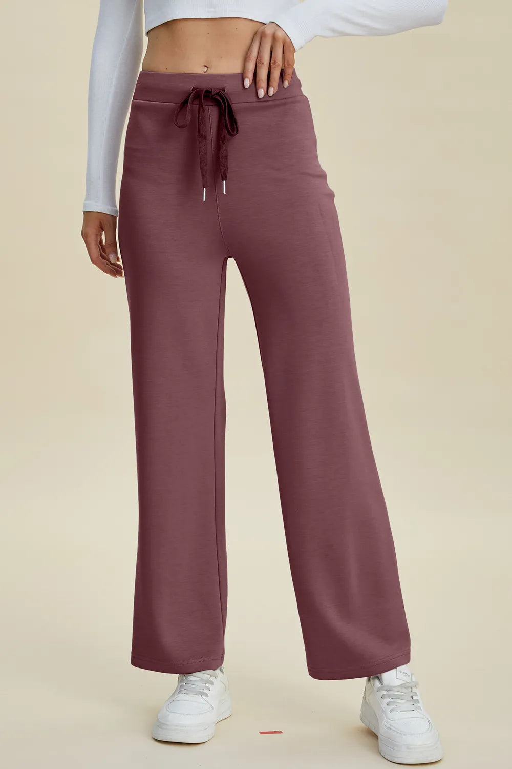 Basic Bae Full Size Air Scuba Drawstring Wide Leg Pants – view 10 | Lola Mariee