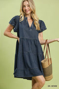 Umgee Chambray Tiered Babydoll Dress - Trendsi | Lola Mariee