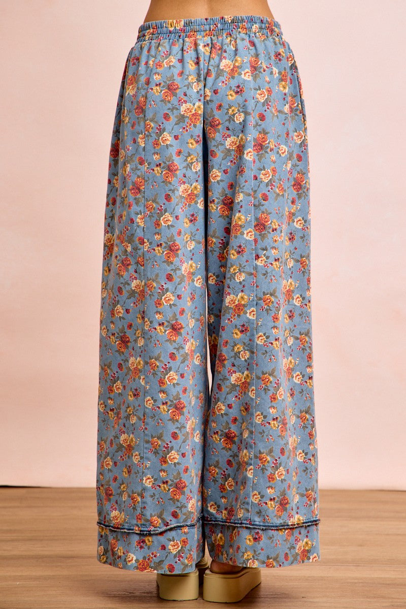 BiBi Floral Printed Drawstring Wide Pants - Trendsi | Lola Mariee