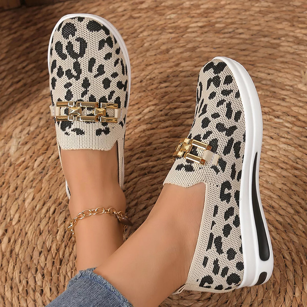 Leopard Mesh Slip-Ons - Trendsi | Lola Mariee