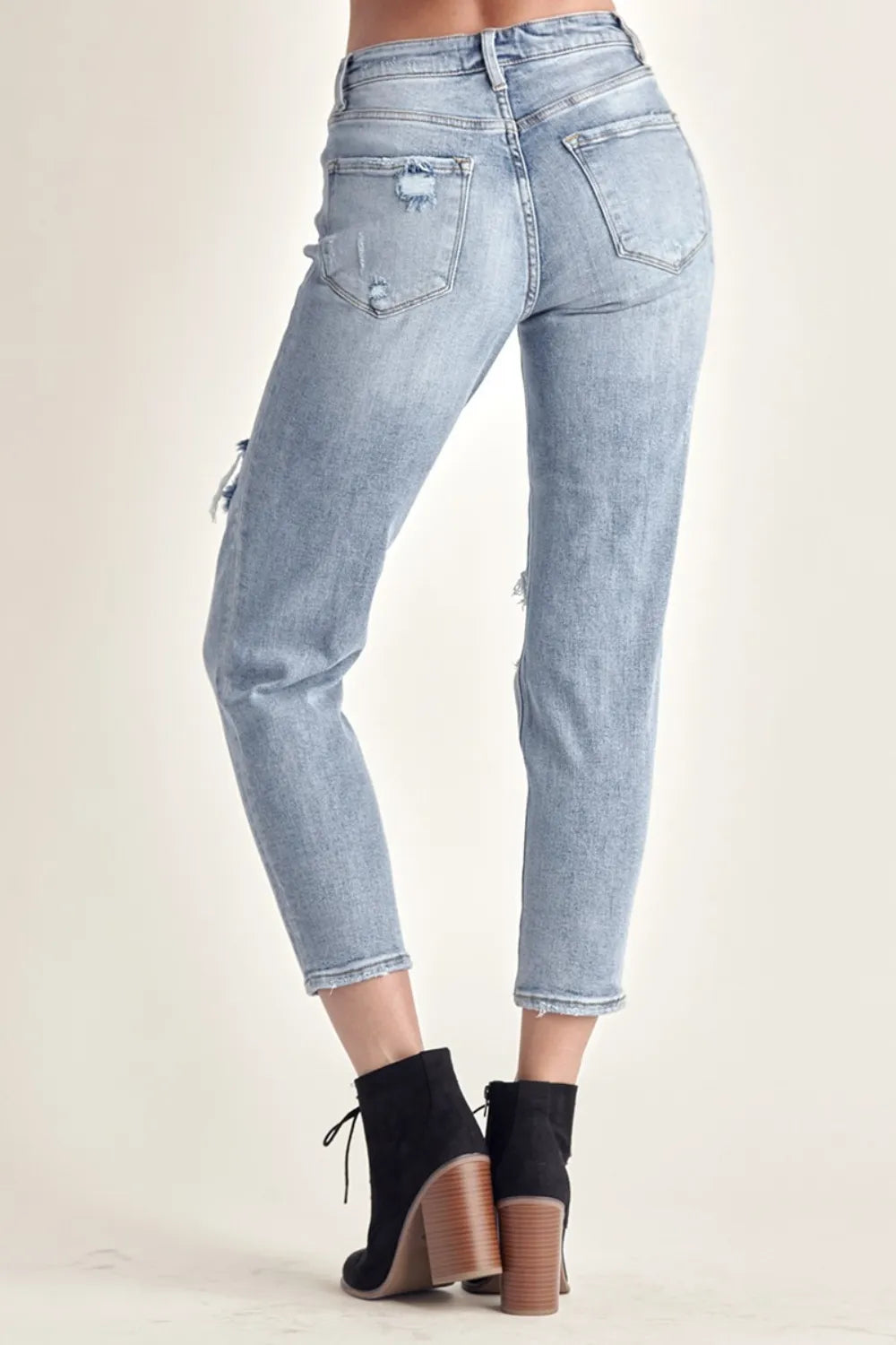 RISEN Distressed Slim Cropped Jeans - LOLA MARIEE | Lola Mariee