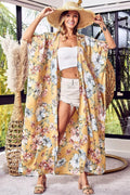 BiBi Floral Side Slit Longline Cardigan - Trendsi | Lola Mariee