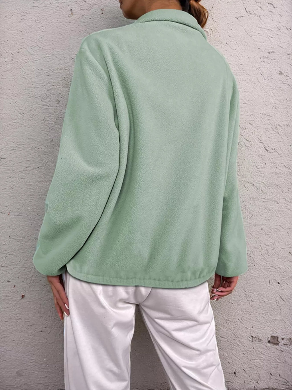 Half Zip Dropped Shoulder Sweatshirt - Trendsi | Lola Mariee