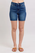 Judy Blue Full Size High Waist Bermudas Jeans W/ Back Flap Pockets Plus Size - women's bottoms at Lola Mariee boutique