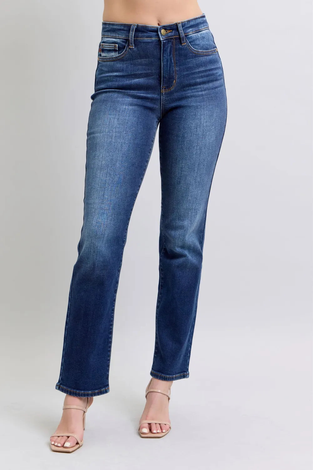 Judy Blue Full Size Washed Straight Leg Jeans with Pockets - women's bottoms at Lola Mariee boutique