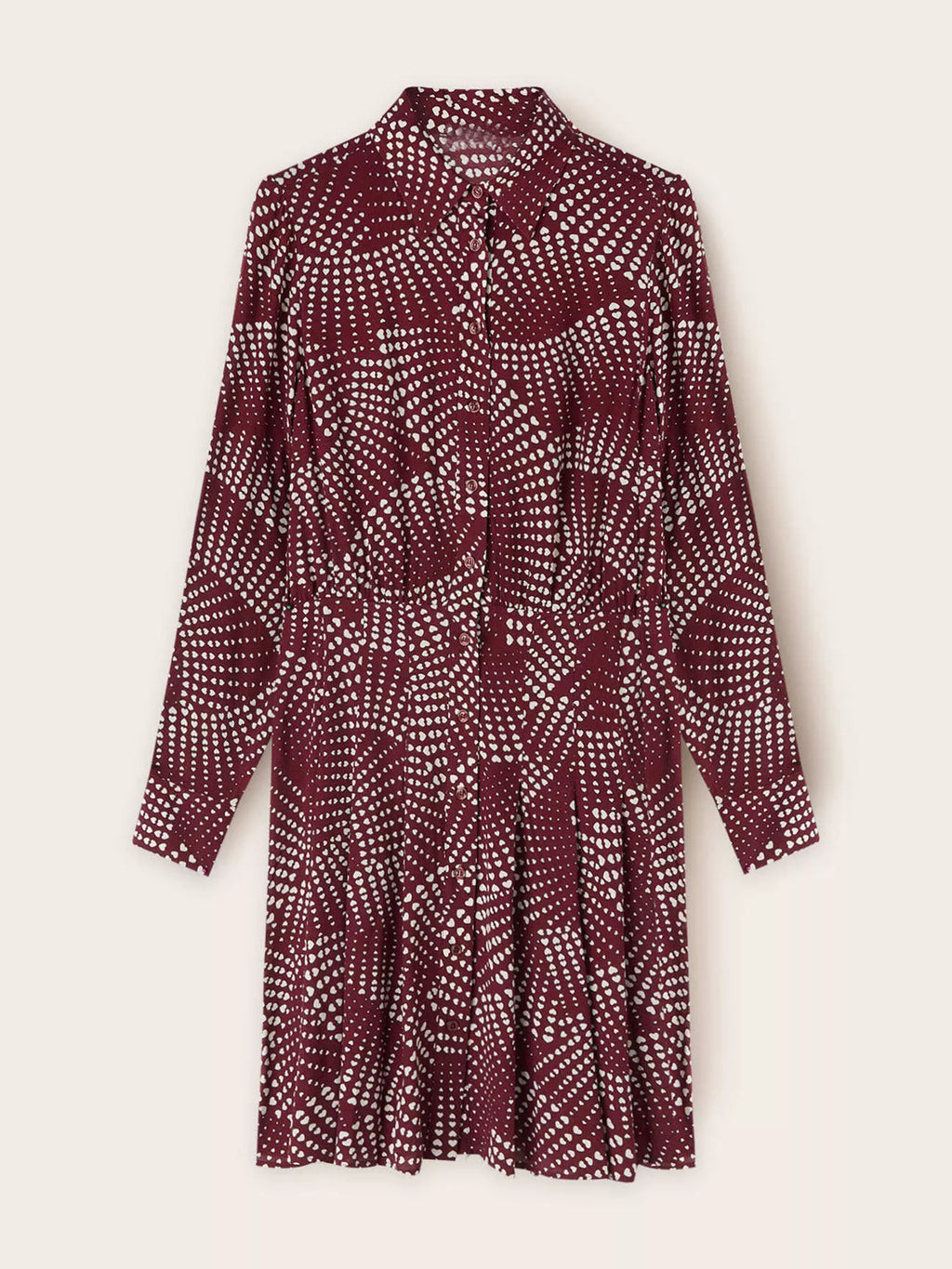 Printed Long Sleeve Mini Shirt Dress - Trendsi | Lola Mariee