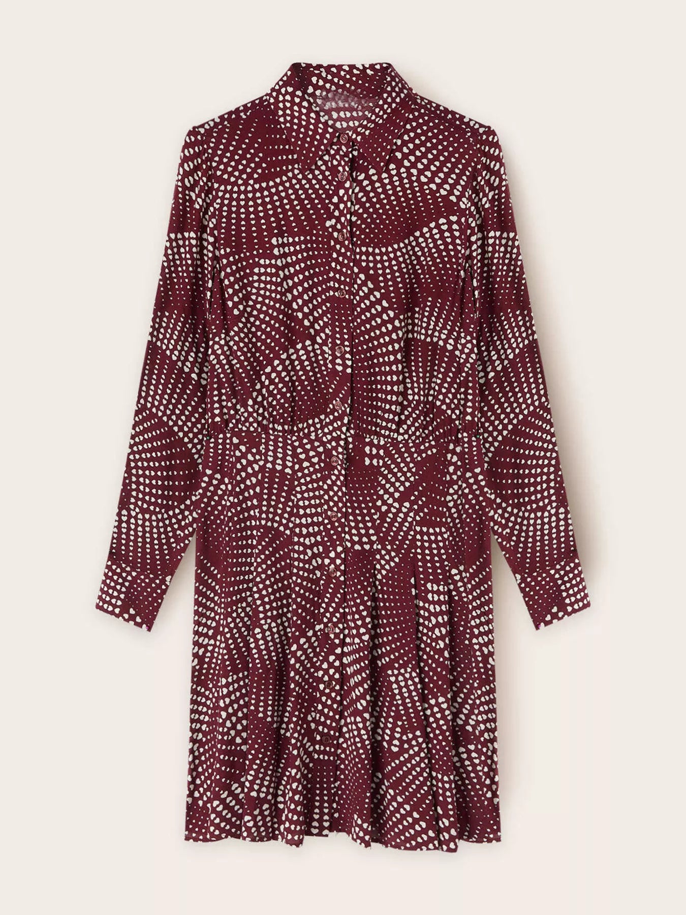 Printed Long Sleeve Mini Shirt Dress - Trendsi | Lola Mariee