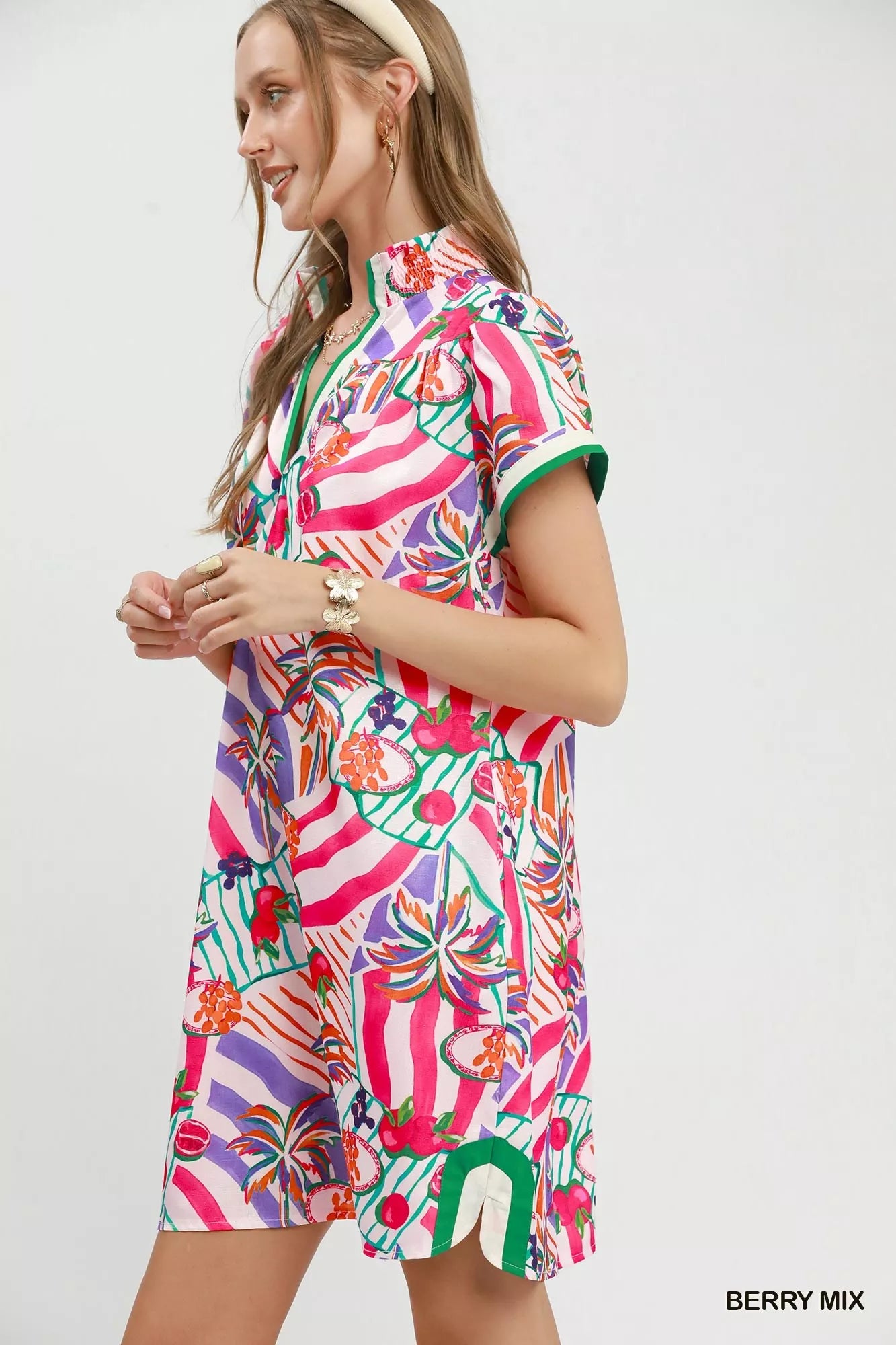 Umgee Tropical Print Collared Shift Dress - Trendsi | Lola Mariee