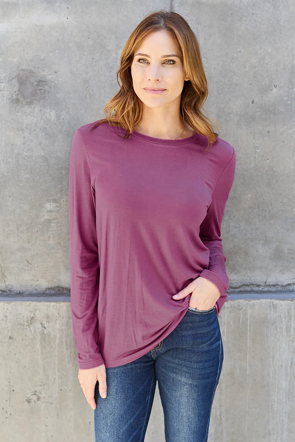 Basic Bae Full Size Round Neck Long Sleeve Top – view 6 | Lola Mariee