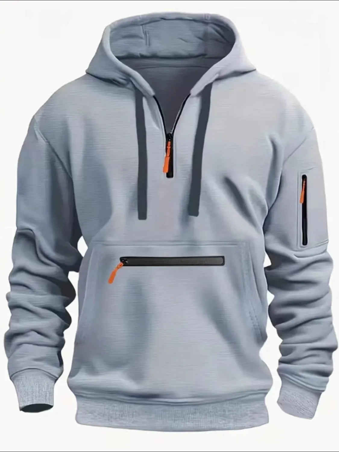 Men's Full Size Half Zip Long Sleeve Hoodie Plus Size – view 4 | Lola Mariee