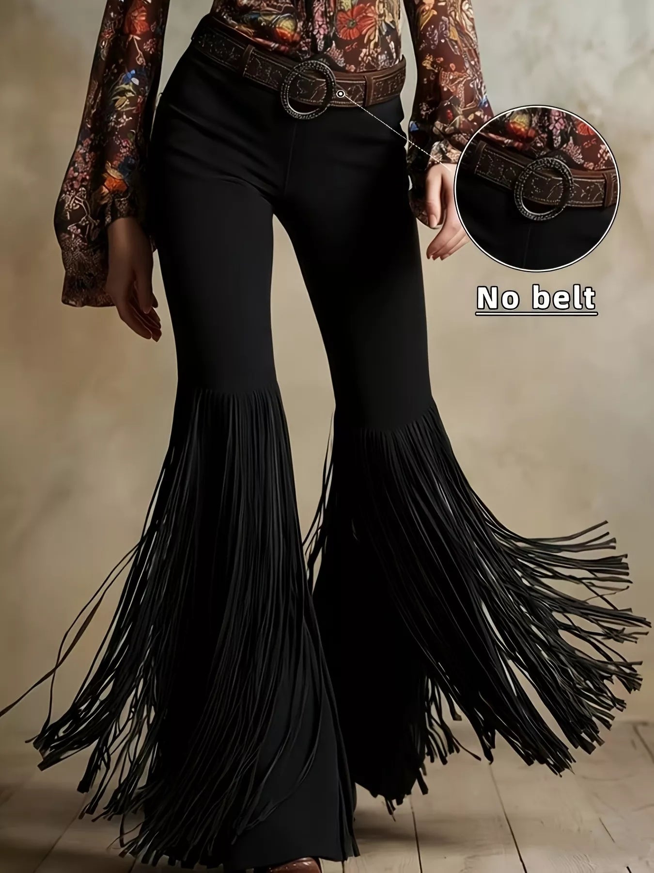 Fringe Flare Pants – view 3 | Lola Mariee