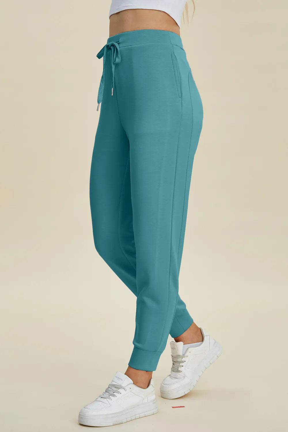 Basic Bae Full Size Air Scuba Drawstring High Waist Joggers – view 10 | Lola Mariee
