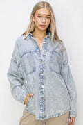 RISEN Button Up Long Sleeve Shacket - LOLA MARIEE | Lola Mariee