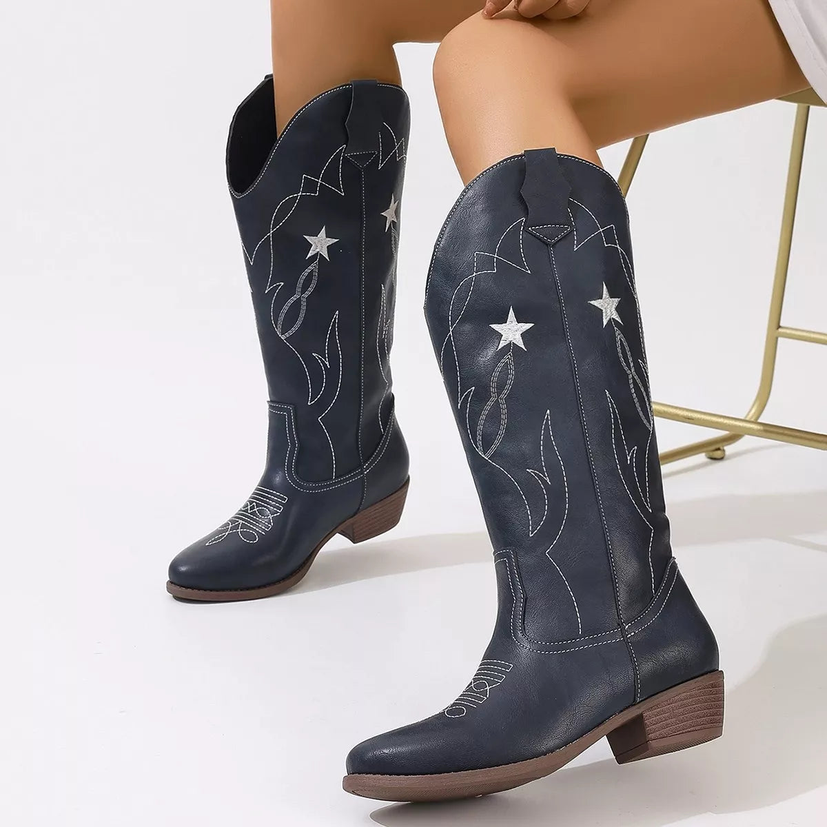 Western Star Embroidered Cowboy Boots – view 5 | Lola Mariee