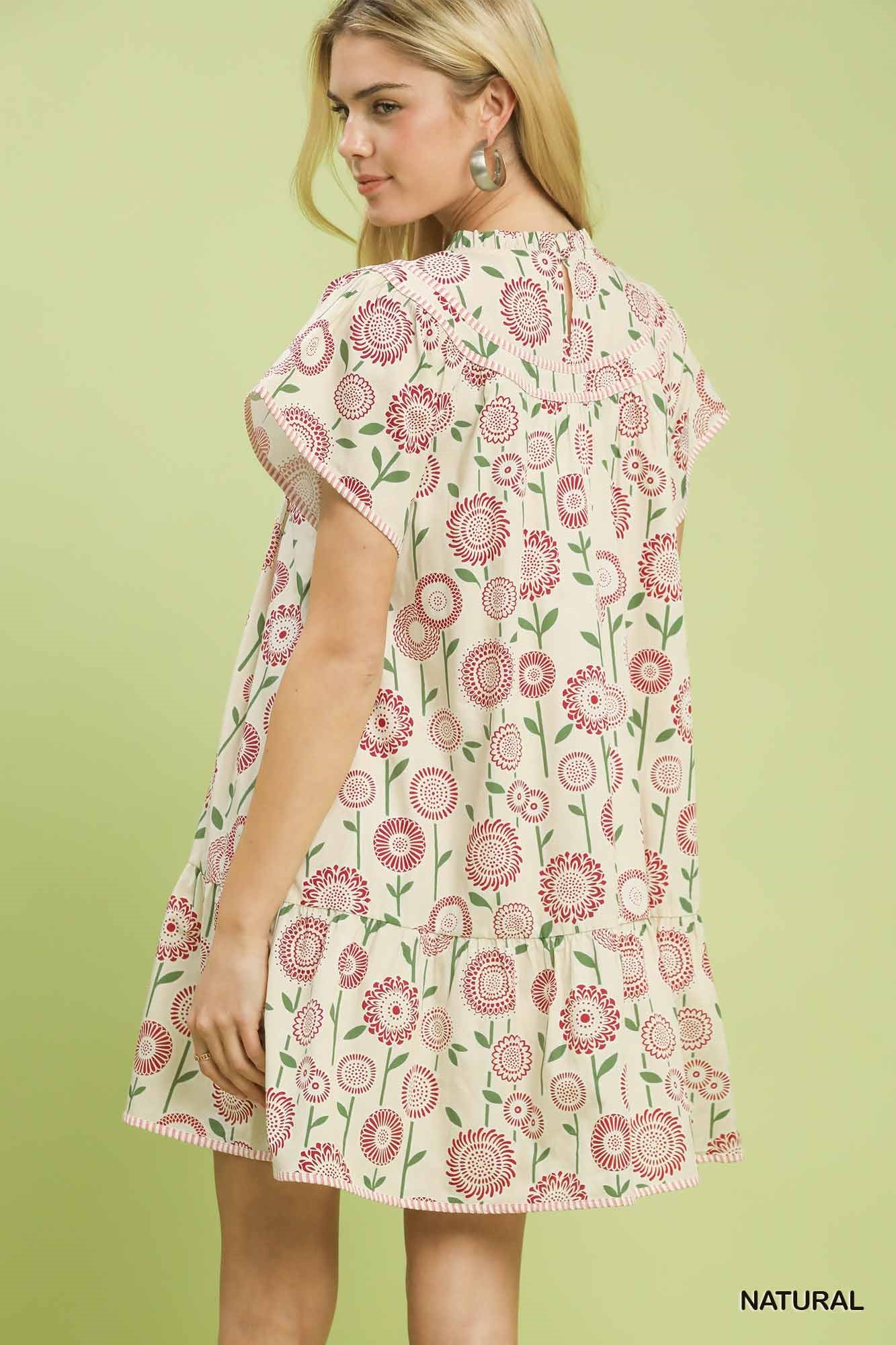 Umgee Floral Print Tiered Babydoll Dress - Trendsi | Lola Mariee