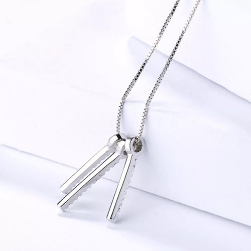 925 Sterling Silver Zircon Tassel Pendant Necklace – view 2 | Lola Mariee