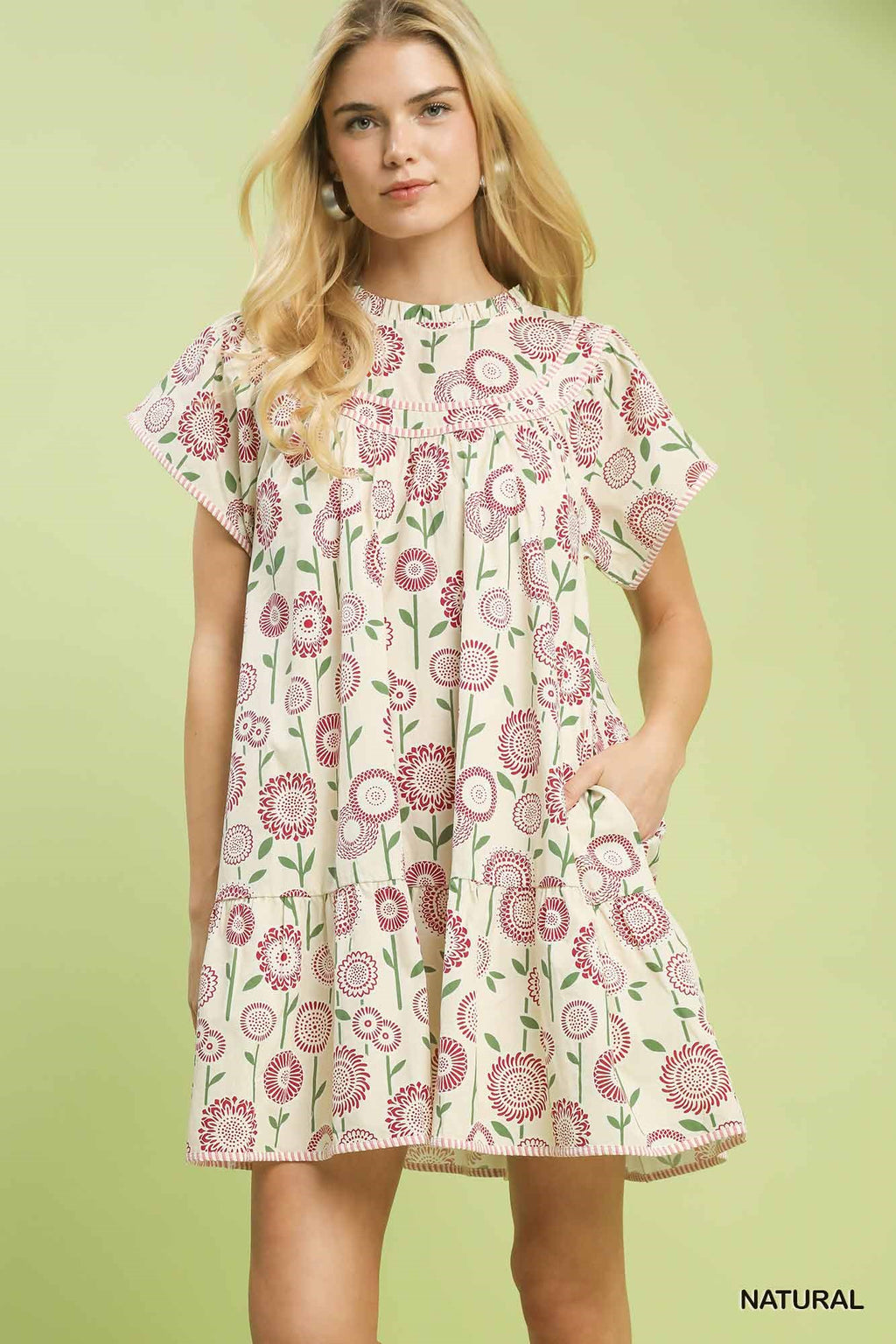 Umgee Floral Print Tiered Babydoll Dress - Trendsi | Lola Mariee