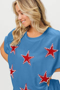 BiBi Fourth Of July Terry T-Shirt - Trendsi | Lola Mariee