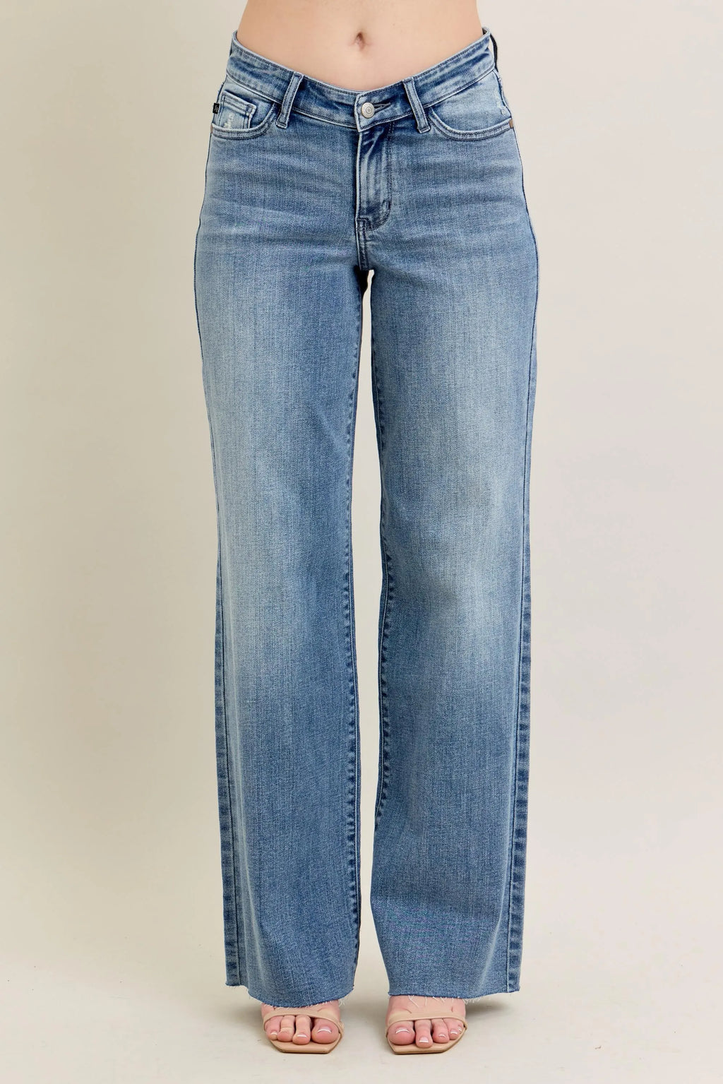 Judy Blue Full Size V - Front Baggy Jeans Plus Size - women's bottoms at Lola Mariee boutique