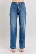 Judy Blue Full Size High Waist Contrast Thread Straight Plus Size - women's fashion at Lola Mariee boutique