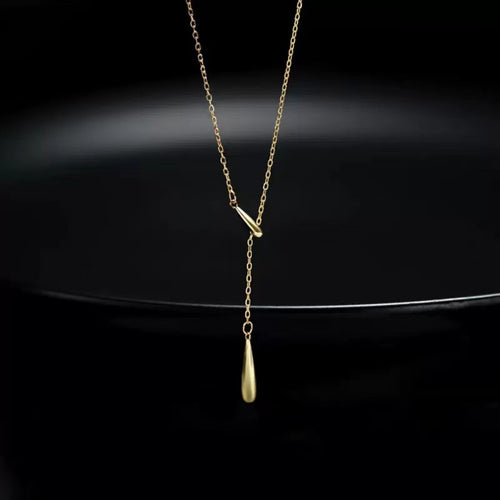 925 Sterling Silver Y-Shaped Pendant Necklace – view 2 | Lola Mariee