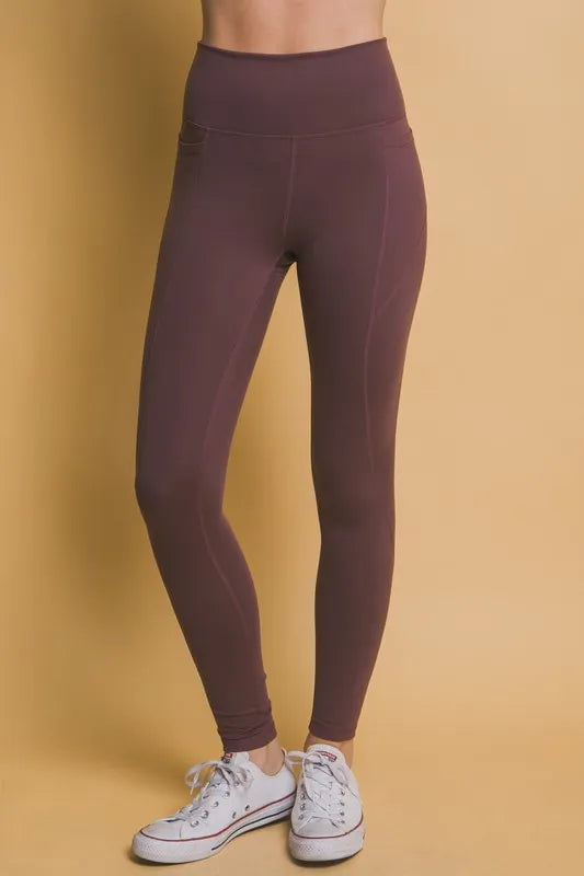 Love Tree High Waist Leggings with Side Pockets - women's bottoms at Lola Mariee boutique