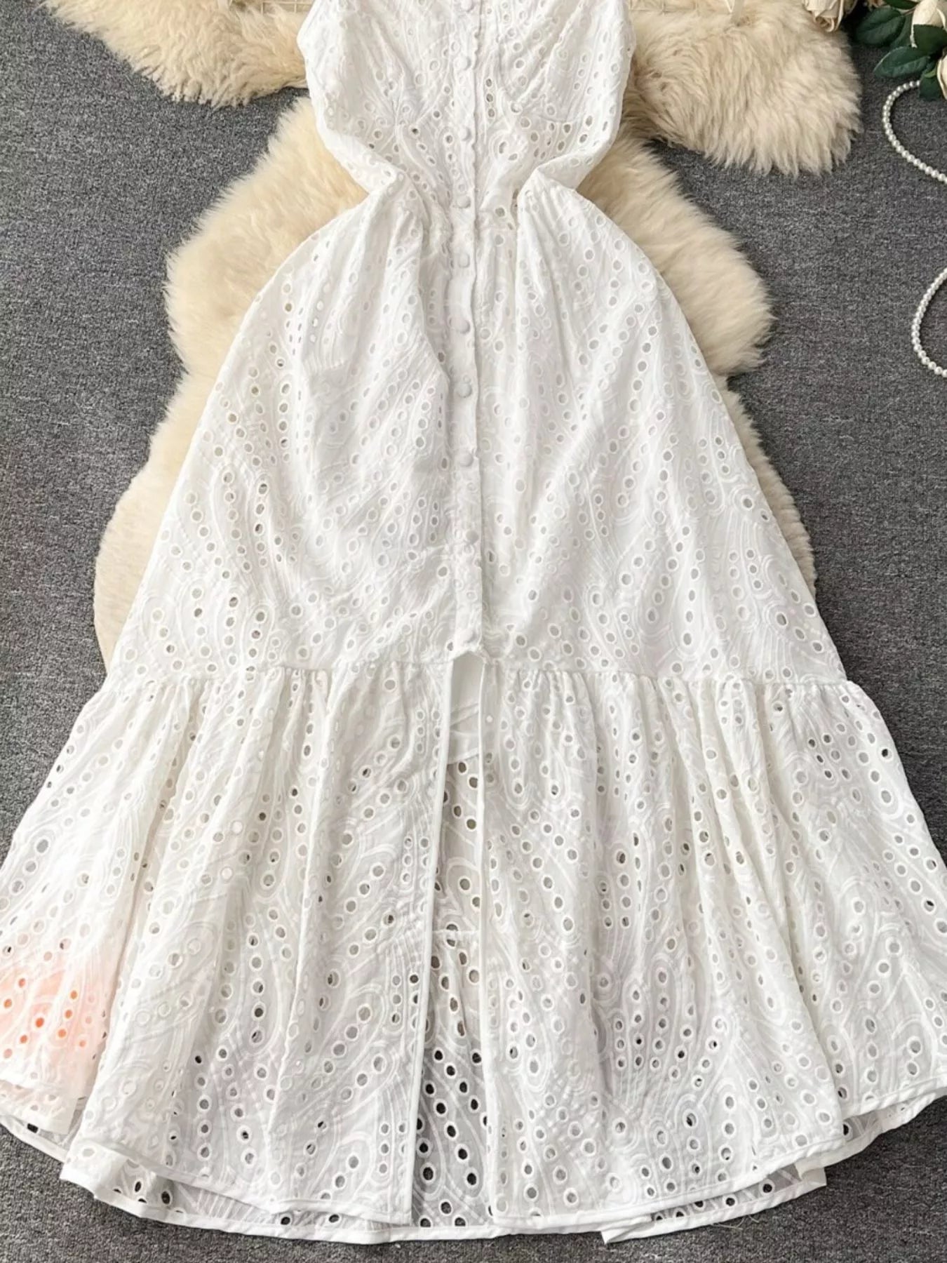 Eyelet Embroidered Tiered Cami Dress - Trendsi | Lola Mariee