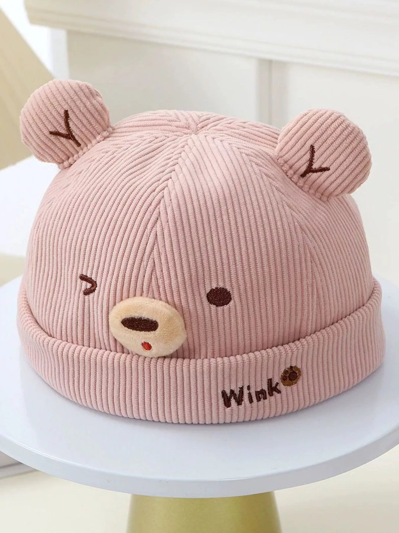 Children's Bear Ear Corduroy Hat – view 7 | Lola Mariee
