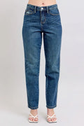 Judy Blue Full Size High Waisted Rigid Magic Non-destroy Straight Leg Jeans Plus Size - women's bottoms at Lola Mariee boutique
