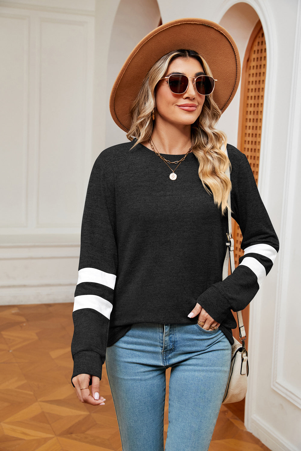 Round Neck Long Sleeve Top - Trendsi | Lola Mariee