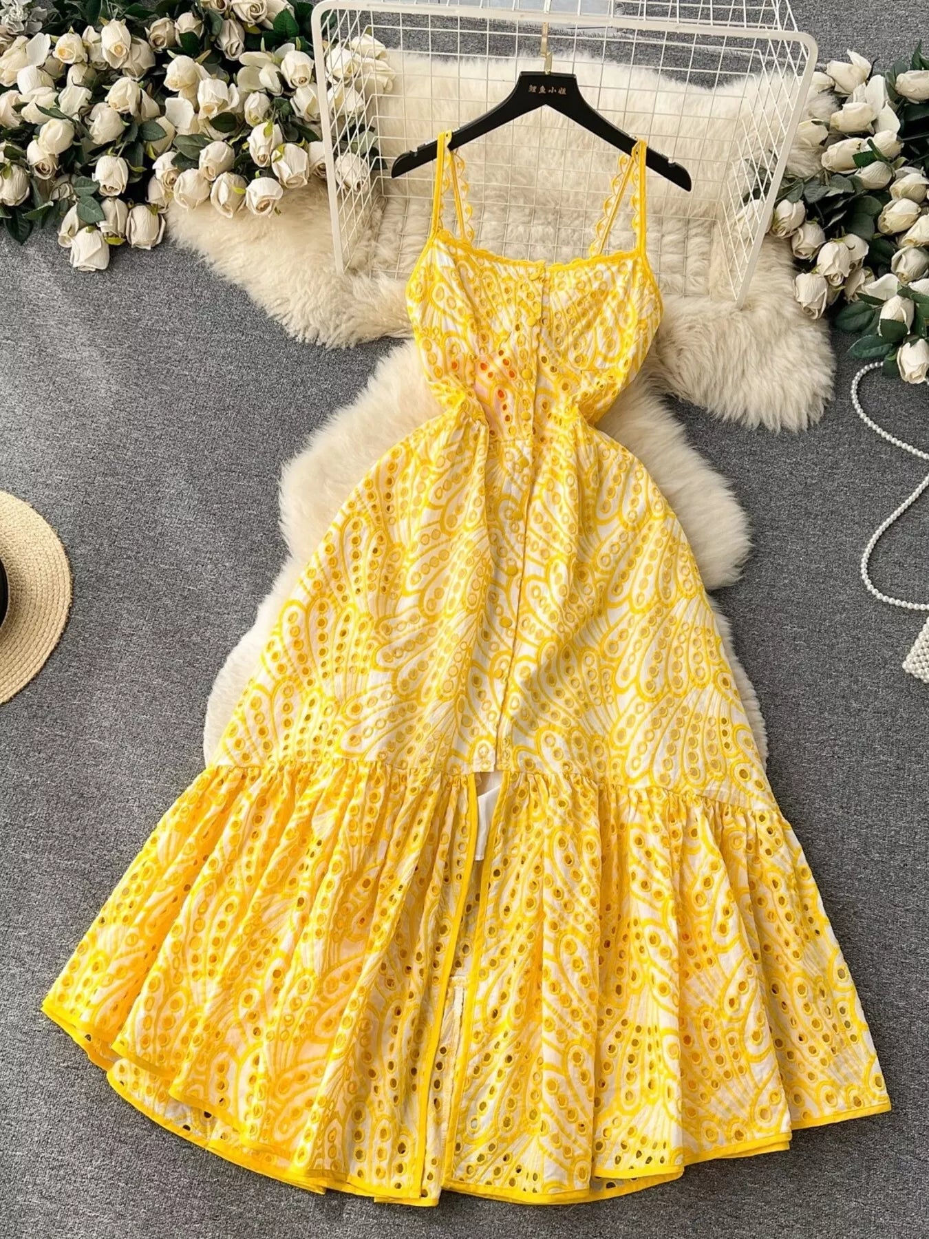 Eyelet Embroidered Tiered Cami Dress - Trendsi | Lola Mariee