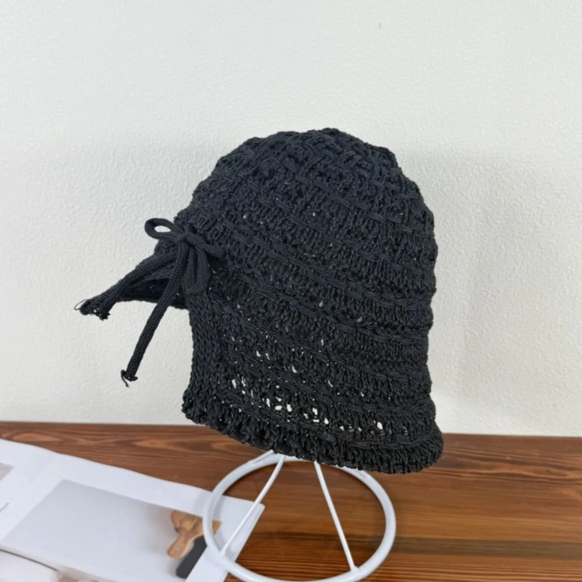Crochet Bucket Hat with Drawstring – view 6 | Lola Mariee