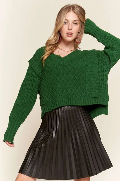 ADORA Ruffle Detail Adorable Sweater | Lola Mariee