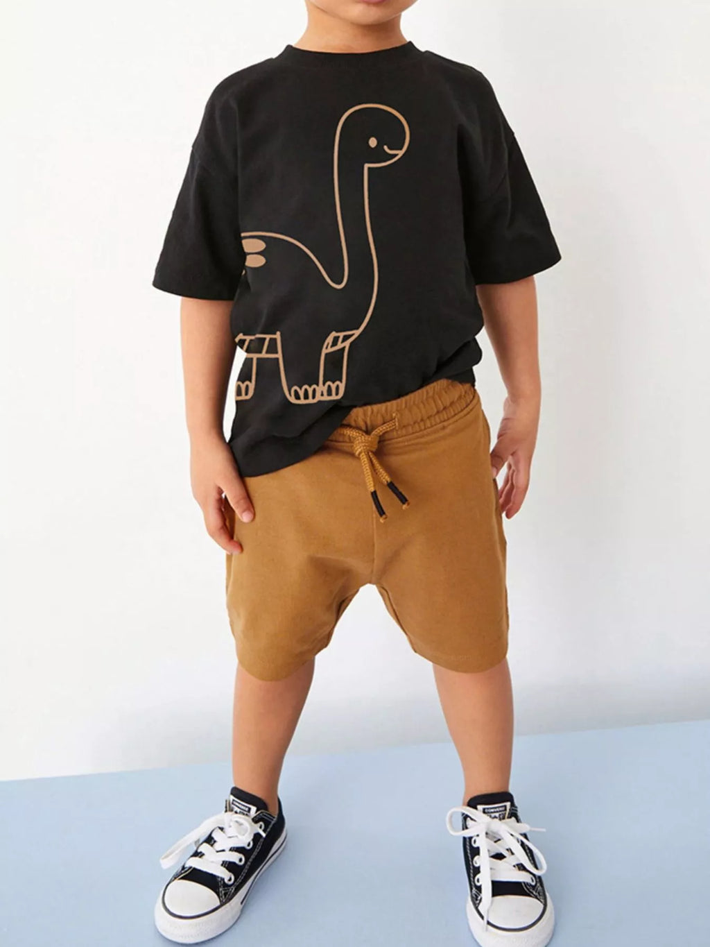Children's Dinosaur Graphic Tee and Shorts Set - women's top at Lola Mariee boutique