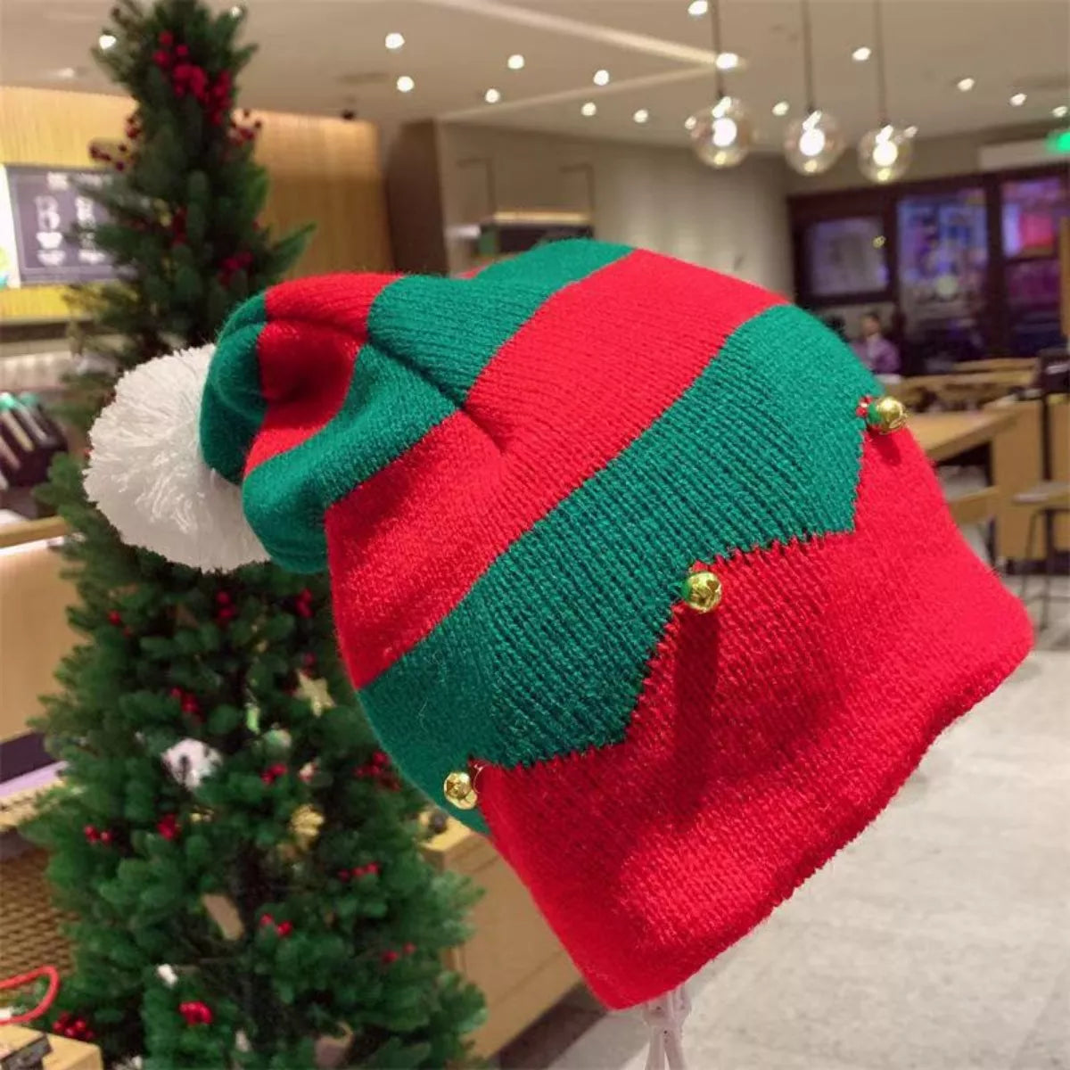 Christmas Knitted Beanie Hat – view 2 | Lola Mariee