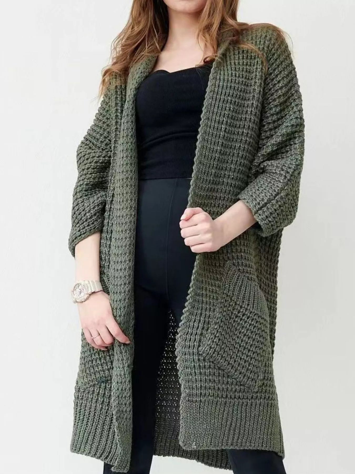 Chunky Knit Open Front Cardigan – view 10 | Lola Mariee